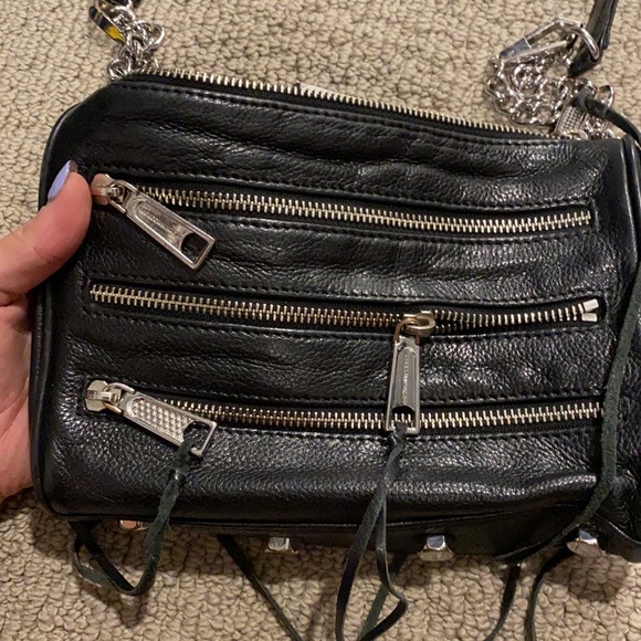 Rebecca Minkoff Zip Leather Crossbody with chain - Picture 4 of 6
